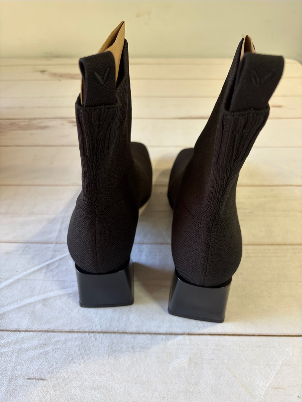 Vivaia Regina Pro Black Stretch Ankle Boots with Block Heel - Picture 4 of 8
